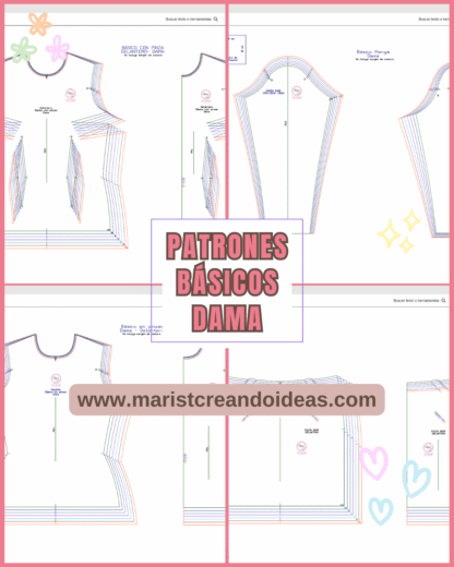 Patrón Básico Dama Descargable: Cuerpo Superior, Manga y Falda